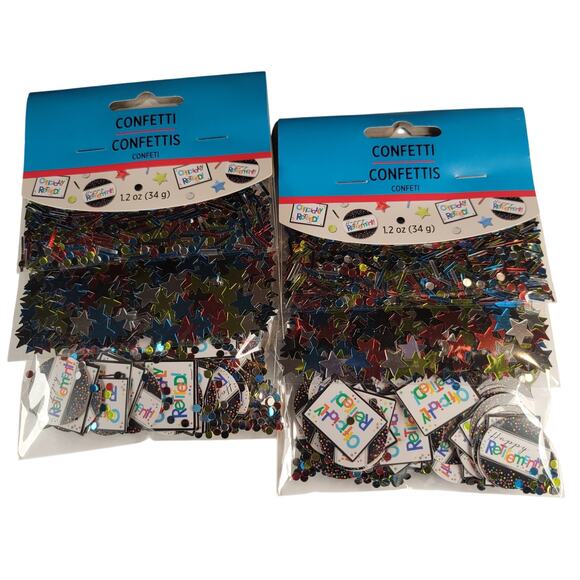 Officially Retired Party Confetti 1.2oz Stars, Dots & Signs 2 Packs Celebration - Picture 12 of 12